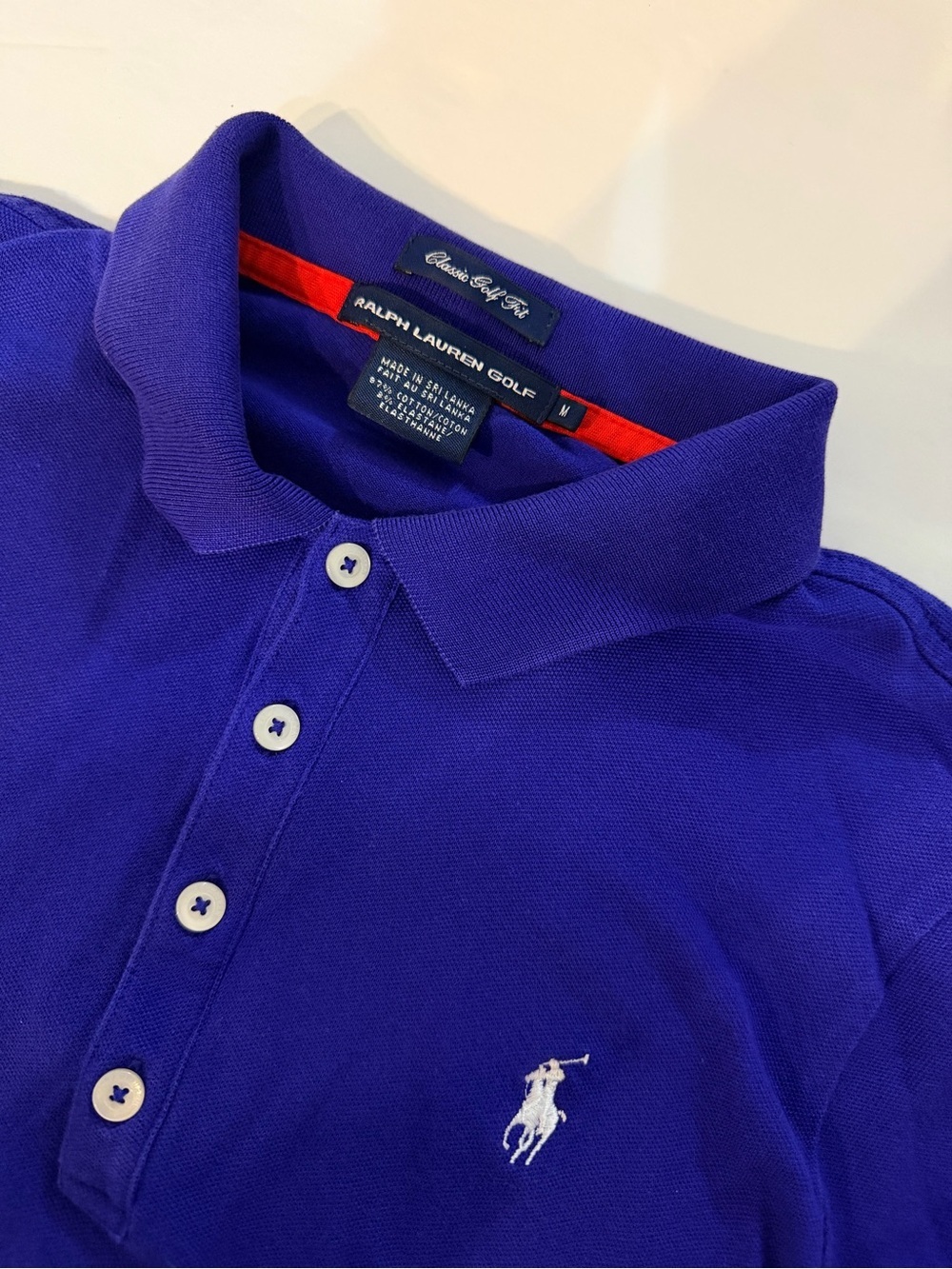 Ralph Lauren Women's Long Sleeve Golf Polo Medium Deep Purple Cotton Blend